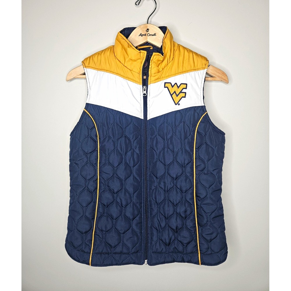 G-III Sports Carl Banks West Virginia Mountaineer Puffer Vest S Sporty WVU Blue